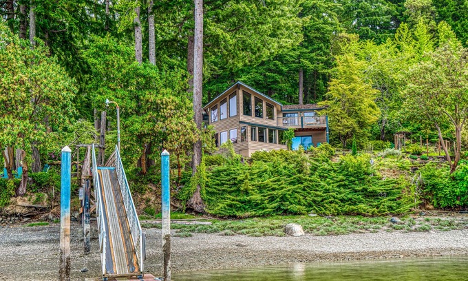Olympia Casa | Waterfront retreat on 1.4 forested acres with amazing views & private dock