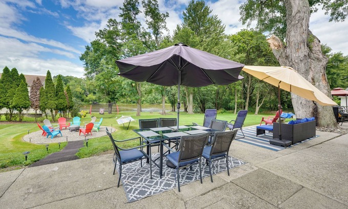 Wallkill Casa | Waterfront Wallkill Duplex Home w/ Fire Pits!