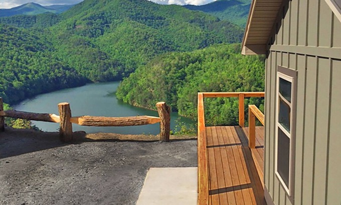 Bryson City Cabina | Nido de águila: con vistas al lago Fontana y al Parque Nacional Great Smoky Mountains Ntl
