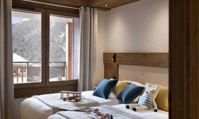 Les Contamines-Montjoie Apartamento | Wifi, fitness, piscina, sauna, hammam, balcón, parking, tv, local para esquís, 65m²