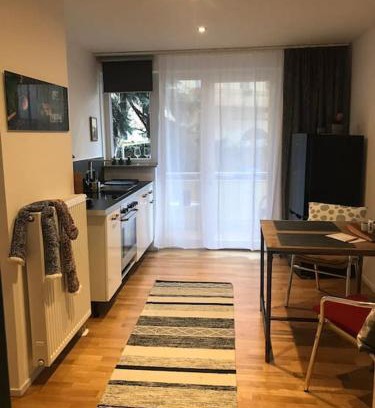 Wurzburg City Centre Apartamento | Wohnung Stadtmitte Würzburg, Küche, Balkon.