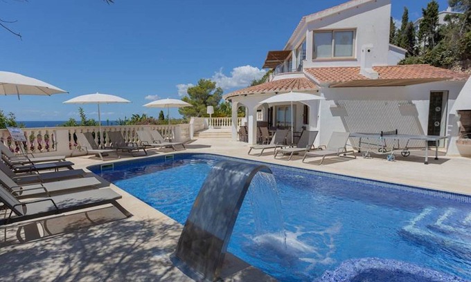 Sant Jaume Mediterrani Villa | Wonderful Menorca Villa | 6 Bedrooms | Villa Increible | Great pool and terrace area with stunning sea views