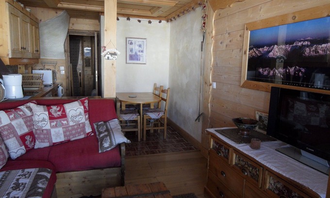 Plagne Centre Apartamento | Belle Plagne magnífico duplex 6 personas, 3 piezas, estilo chalet de madera