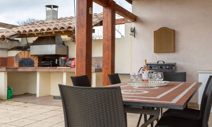Alignan-du-Vent Villa | Preciosa casa de vacaciones privada para 8 personas con piscina privada, WIFI, A/C, TV y terraza