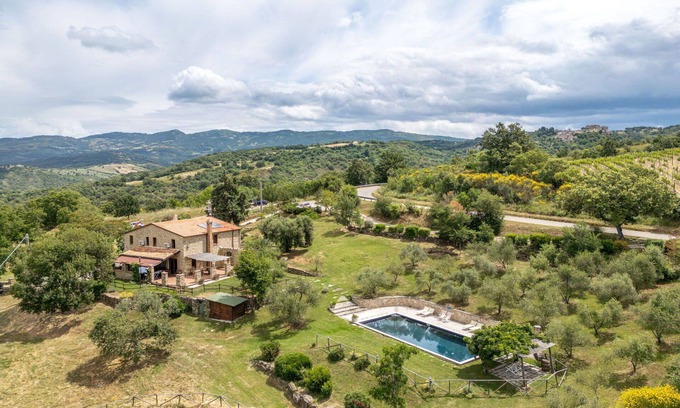 Roccalbegna Casa | Casa de vacaciones privada con A/C, WIFI, piscina privada, TV, patio, vista panorámica