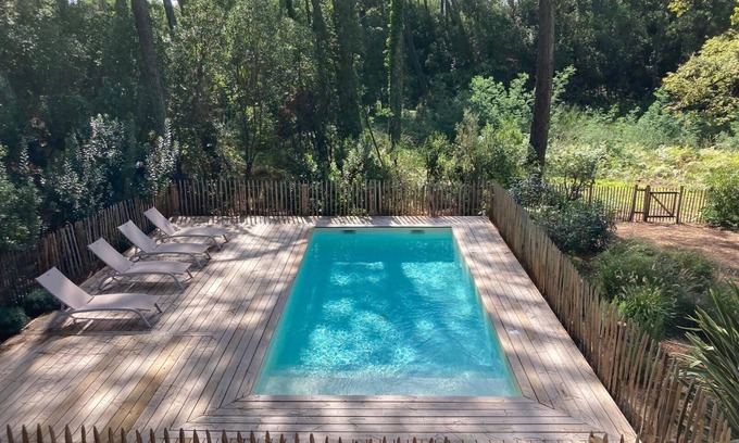 Le Canon Villa | Villa de madera en Cap Ferret en los pinos - cerca del océano - sin vecinos