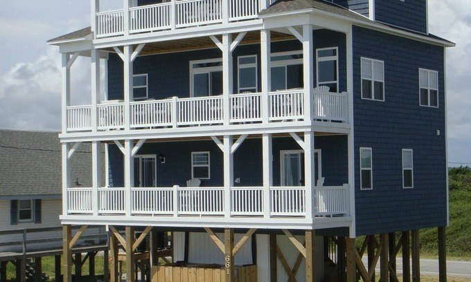 Ocean City Beach Casa | ¡Guauu! ¡Casa de playa de 5 habitaciones con elevador y acceso privado a la playa! ¡Fabuloso!