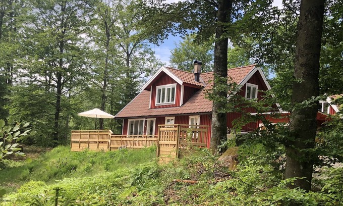Vittsjo Casa | Wunderschönes Haus am See mit Sauna, Boot und Eigenem Bootssteg
