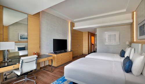 Grand Deluxe Room with 2 Double Beds and Partial Sea View  Private Balcony, Direct Access to Beach