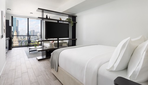 Suite estudio, 1 cama de matrimonio grande con sofá cama, vistas a la bahía