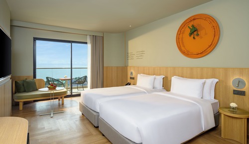 Habitación ejecutiva con 2 camas individuales, balcón, vistas al mar (Garden Wing)