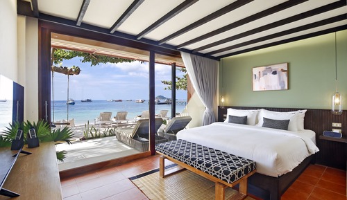 Habitación Deluxe doble, 1 cama de matrimonio grande, terraza, vistas al mar