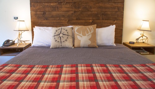 Cabaña, 1 cama de matrimonio grande, frigorífico y microondas