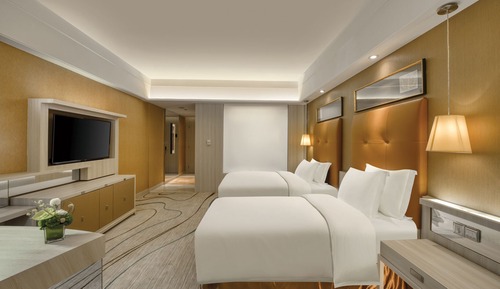 Habitación Deluxe con 2 camas individuales, varias camas, vistas al jardín