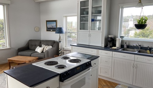 Suite panorámica, 1 cama de matrimonio grande con sofá cama, cocina, vistas al mar