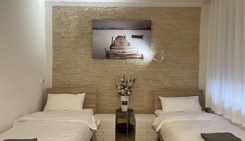 Habitación básica, 2 camas individuales, baño compartido