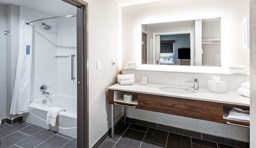 Estudio, 1 cama de matrimonio grande, accesible para personas con discapacidad (Roll-In Shower)