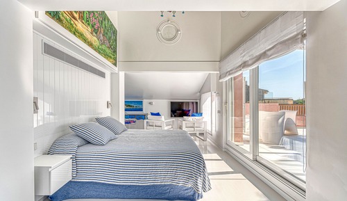 Habitación de lujo doble, 1 cama de matrimonio grande, piscina privada, vistas a la playa