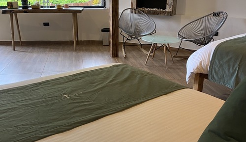 Habitación superior, 2 camas dobles, vistas al jardín