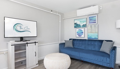 Habitación Deluxe, 1 cama de matrimonio grande con sofá cama, vistas al mar, en esquina