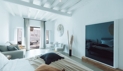 Suite estudio junior, 1 cama de matrimonio grande con sofá cama, vistas al mar