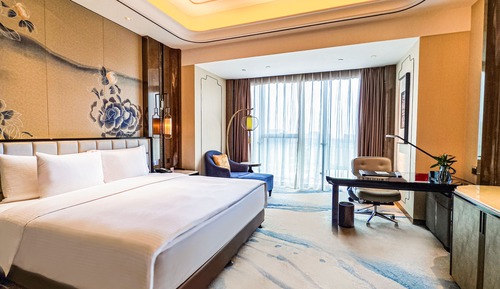 Habitación estándar doble, 1 cama de matrimonio grande, vistas a la ciudad