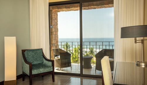 Habitación, 2 camas de matrimonio, balcón, vistas al mar