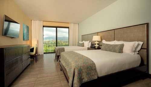 Habitación, 2 camas de matrimonio, vistas a la montaña