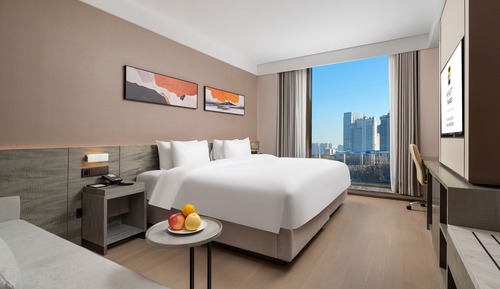 Habitación, 1 cama de matrimonio grande con sofá cama, vistas al jardín