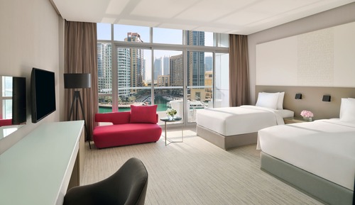 Habitación Premium, 2 camas individuales, balcón, vistas al puerto deportivo