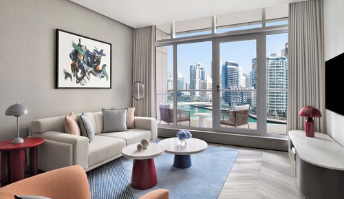 Habitación, 3 habitaciones, balcón, vistas al puerto deportivo (Residence)