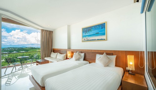 Habitación Grand con 1 cama doble o 2 individuales, 1 cama doble o 2 individuales, vistas al mar