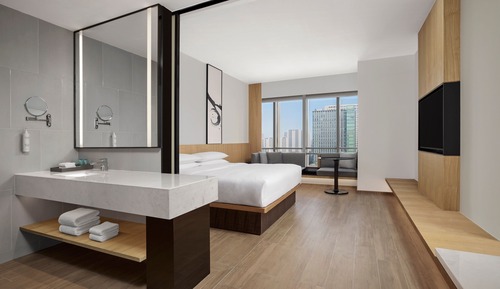 Habitación Deluxe, 1 cama de matrimonio grande, vistas a la ciudad, en esquina