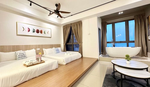 Suite estudio superior, 2 camas de matrimonio, vistas al mar