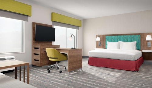 Estudio, 1 cama de matrimonio grande (Mobility & Hearing, Roll-In Shower)