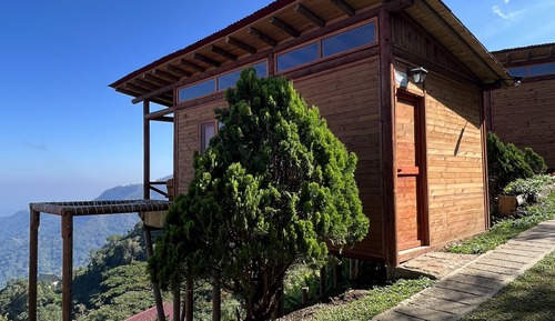 Cabaña Elite, 1 cama de matrimonio, balcón, vistas a la ciudad