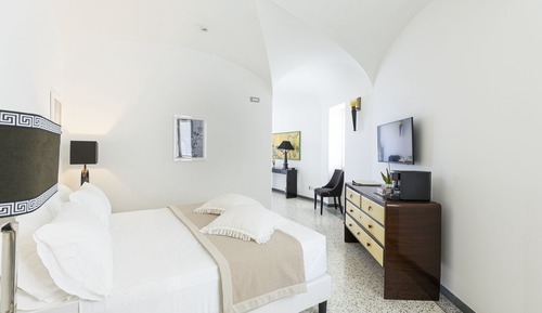 Habitación doble superior, 1 cama de matrimonio grande, terraza, vistas al mar
