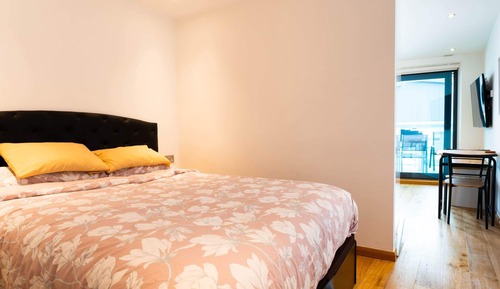 Estudio básico, 1 cama doble con sofá cama