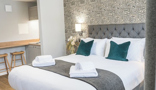Habitación clásica doble, 1 cama de matrimonio grande, cocina básica, en edificio anexo