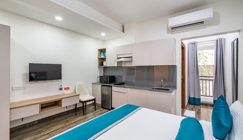 Estudio, 1 cama de matrimonio grande