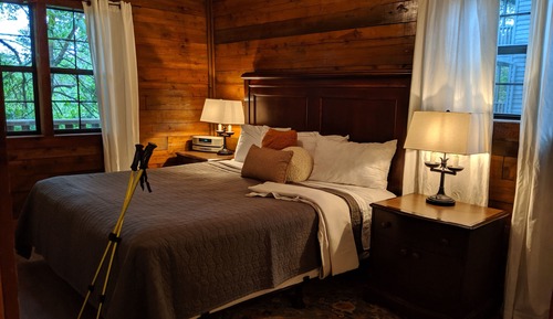 Cabaña Deluxe, 1 cama de matrimonio grande, junto a la montaña