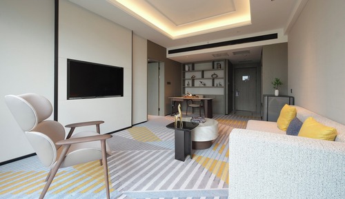 Suite, 1 cama de matrimonio grande, Acceso al salón del club (Living Area)