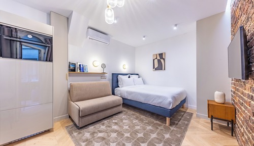 Estudio City, 1 cama de matrimonio con sofá cama, cocina