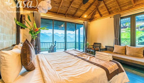 Bungalow Deluxe, 1 cama de matrimonio grande, balcón, vistas al valle