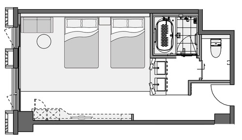 Habitación Deluxe con 2 camas individuales, no fumadores, bañera