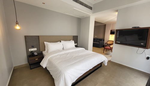 Suite ejecutiva, 1 cama de matrimonio grande con sofá cama, no fumadores, vistas a la ciudad