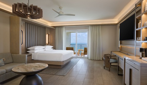 Habitación Deluxe, 1 cama de matrimonio grande con sofá cama, no fumadores, vistas al mar (Balcony)