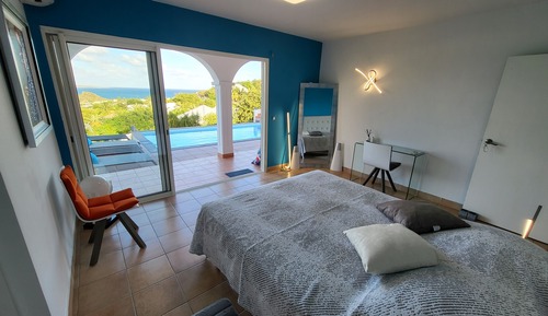 Habitación doble superior, 1 cama de matrimonio grande, vistas al mar
