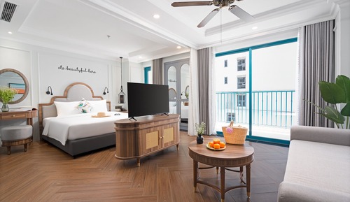 Habitación Deluxe doble, balcón, vistas parciales al mar