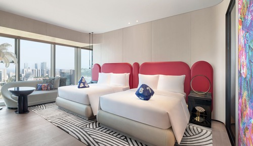 Spectacular Room, Habitación, 2 camas dobles, vistas parciales al mar
